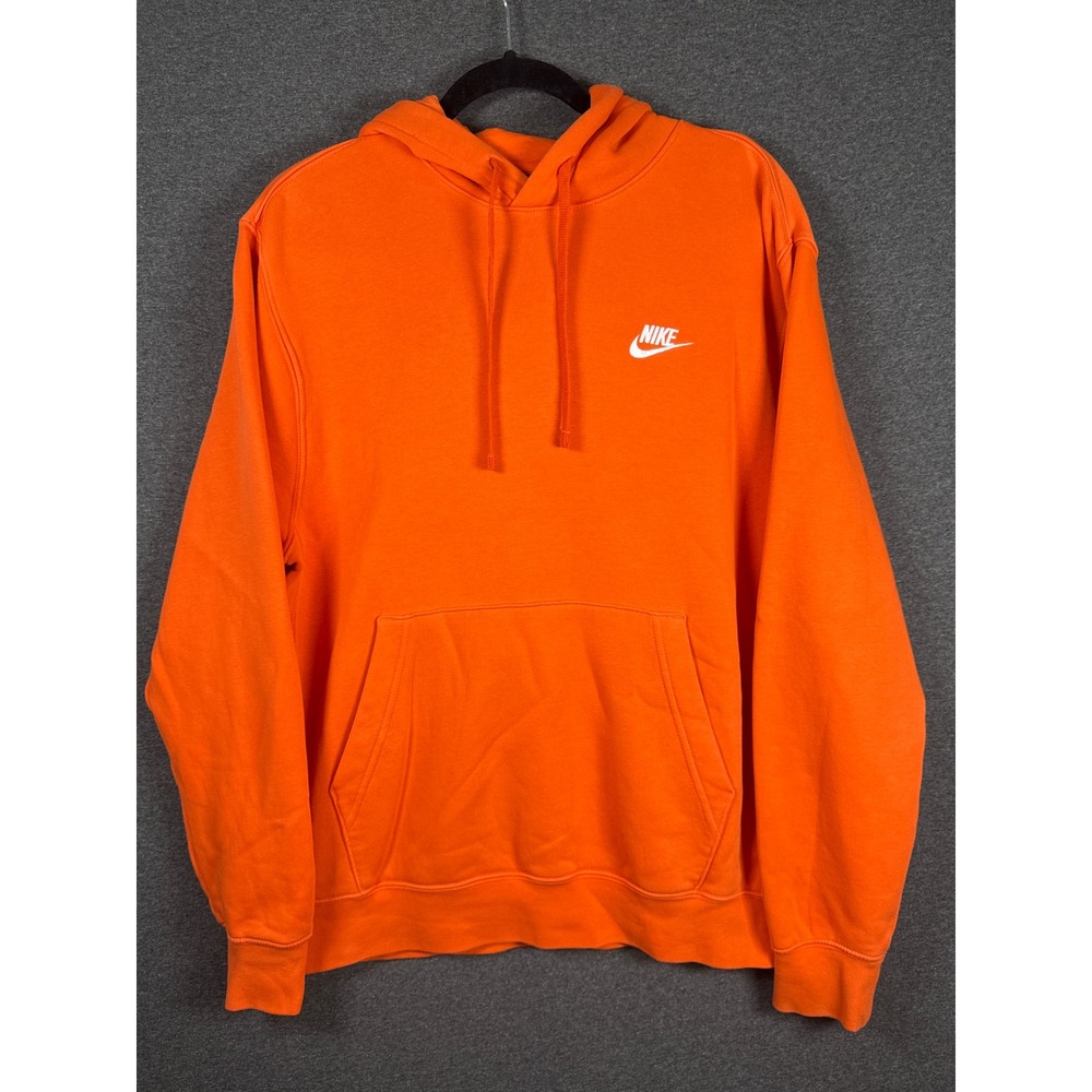 Nike Sportswear Club Fleece Pullover Hoodie Orange BV2654-886 Mens Medium